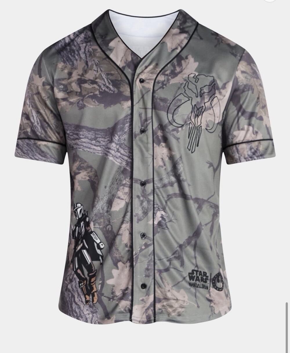 Star Wars The Mandalorian Baseball Jersey Adult Size X Small Camo Mando Shirt